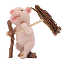 Estatueta de Porquinho Fofo em Resina para Decoração de Casa, Estátua de Animal da Sorte Charmosa para Jardim, Ideal para Prateleiras, Mesas,