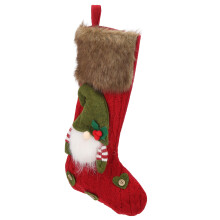 Meias de Natal encantadoras, essenciais para as festas em família, feitas com material de alta qualidade. Meias de 48 cm com gnomos e Papai Noel