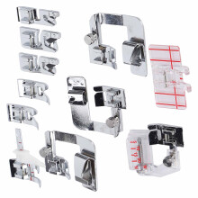 11Pcs Sewing Presser Foot Set for Hemming & Overedging, Stainless Steel