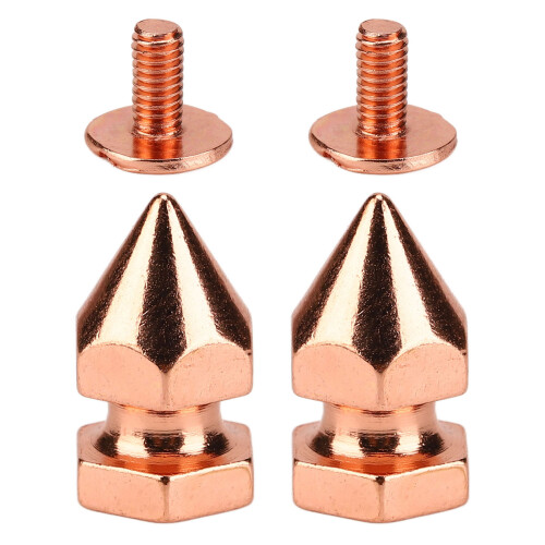 Rose Gold Brass Spiked Cone Studs 8x14mm 100 Sets DIY Kit