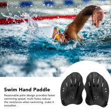 Sturdy Black Swim Hand Paddle 19x13cm Anti-Slip Training Fins