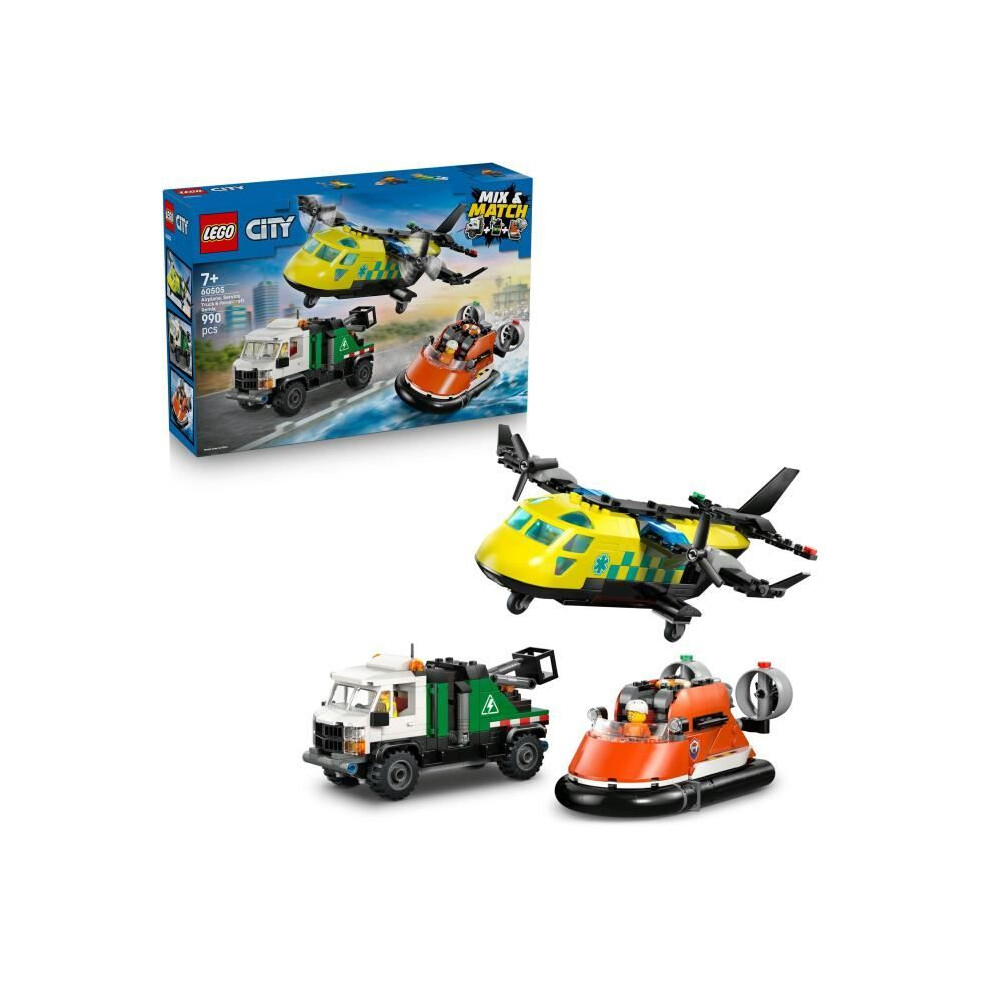 Lego Boys City Airplane Service Truck Hovercraft Remix - Image 15