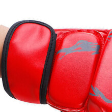 Gants de boxe à moitié doigt, rouge, en PU, 24x13x5cm, avec bracelet réglable
