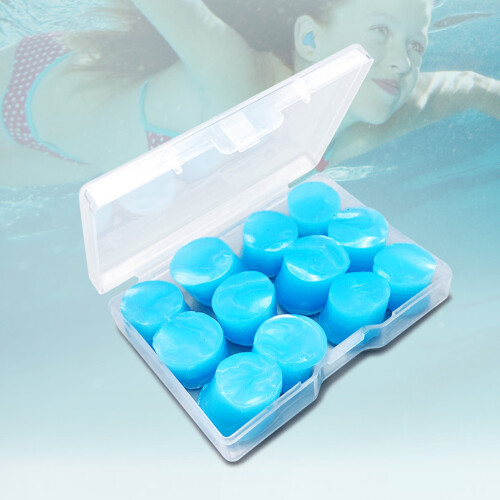 12Pcs Soft Clay Ear Plugs, Noise Reduction, Blue, 0.8cm 2