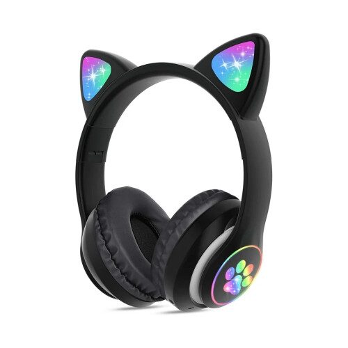 Ακουστικά Bluetooth Cat Ear, έντονα φώτα LED RGB και ασύρματη και ενσύρματη λειτουργία για