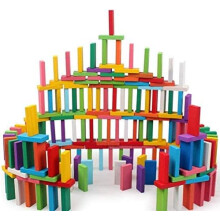 Patience Development Domino Blocks, Imagination Enhancement Wooden Domino For Building Game, Educational Racing Game For Kids Birthday Party Favor