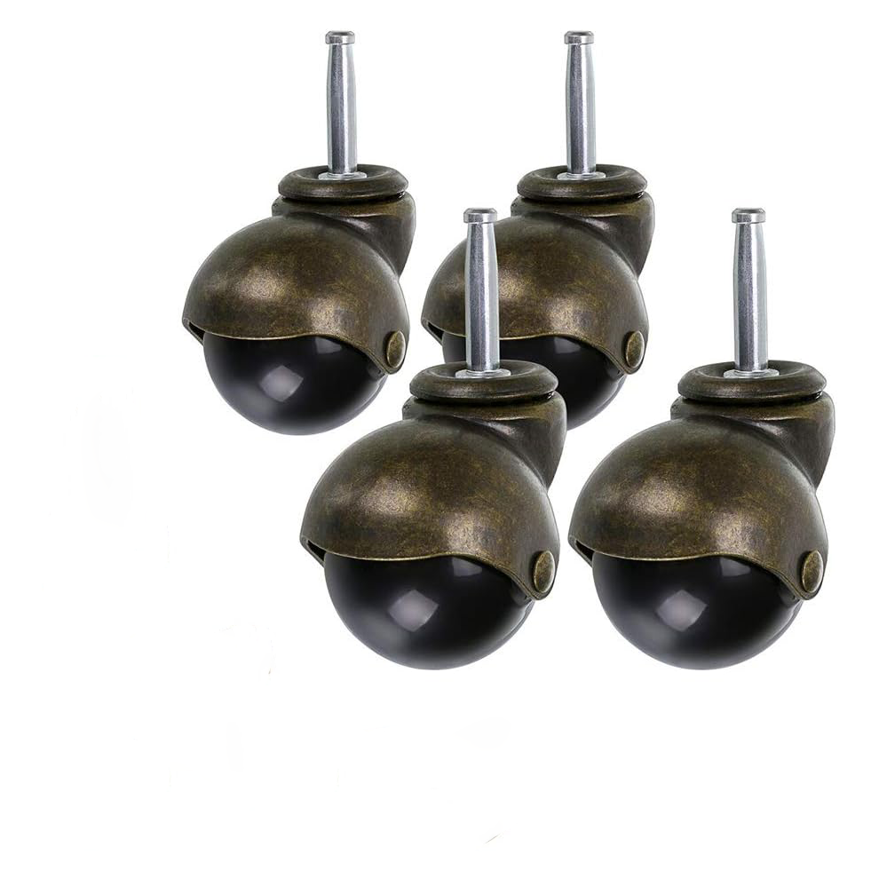 Vintage Style Swivel Caster Wheels, Antique Brass Ball Casters For Smooth Movement, Heavy Duty Support For Furniture, Table, Cabinet 9448196455524