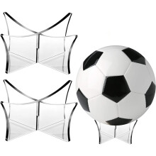 Stevige acryl balstandaard, elegant ontwerp zorgt voor een veilige en multifunctionele houder voor basketbal, volleybal en American football.