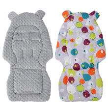Baby Pushchair Seat Liner Thickened Reversible Stroller Insert Mat Gray