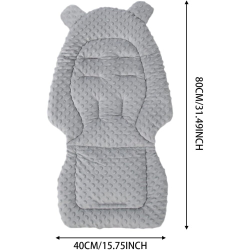 Baby Pushchair Seat Liner  Thickened Reversible Stroller Insert Mat Gray 2