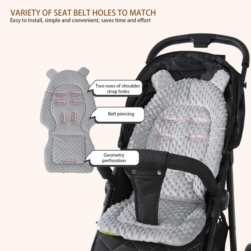 Baby Pushchair Seat Liner  Thickened Reversible Stroller Insert Mat Gray 1