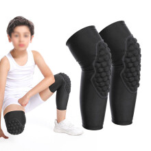 Children Knee Pads Non-slip EVA Leg Elbow Guards Black L 39cm