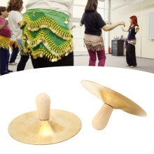 2 pcs di piattelli di rame per bambini con manici in legno | Giocattolo per percussioni per bambini