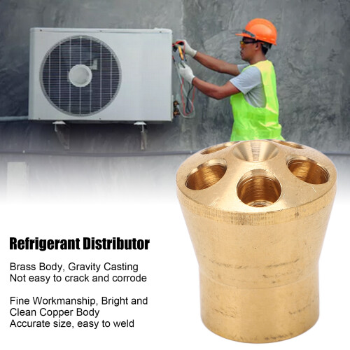 Uniform Flow Brass Refrigerant Distributor with 5 Outlets 2