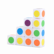 20 Stück Farbige Punktwürfel, 6 Farben, 16 mm Kunststoff, Unterricht & Brettspiele