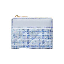 Femmes petits portefeuilles compacts en cuir Pu pochette-Bleu
