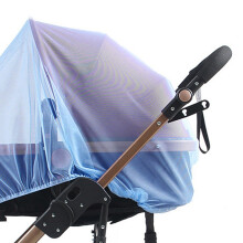 Filet anti-insectes universel pour poussette bébé, bleu, couverture complète, hauteur 60 cm