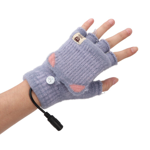 USB-heizbare fingerlose Handschuhe blau Einheitsgröße 2