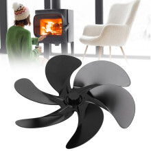 Universal Aluminum Alloy 6-Blade Fireplace Fan Blade, 17cm Diameter