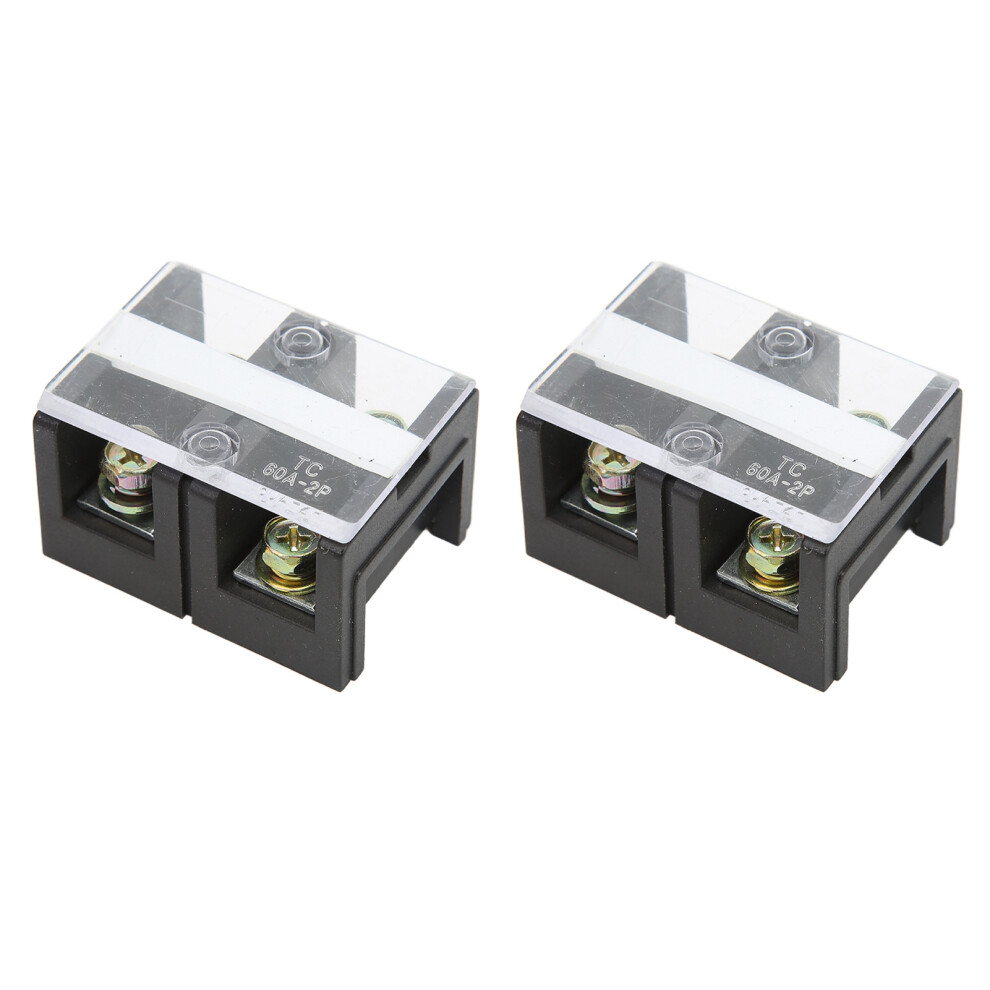 2 Pcs Dual Row Terminal Block 60A 600V Compact Barrier Strip 6931372565054