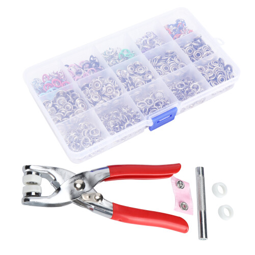 Kit da 200 pezzi di chiusure a scatto cave - ottone e pinze