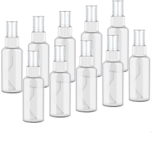 Fin tåge sprayflaske, bærbar og let til nem rejse, i pålideligt materiale til kæledyr, lækagesikkert design i klart plastik (10 stk., 50 ml)