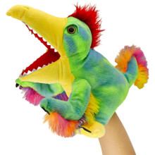 Pluche dinosaurus interactieve handpop, knuffeldier voor creatief rollenspel en verhalen vertellen, stimuleert de ontwikkeling van de verbeelding,