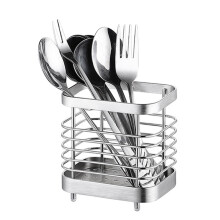 Escorredor de talheres para cozinha, com suporte de parede, sem necessidade de furar, para armazenamento seco e ventilado de utensílios de cozinha.