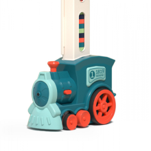 Brinquedo familiar para brincadeiras criativas, dominó seguro e sem rebarbas, trem de peças empilháveis automáticas para crianças de 3 a 8 anos,