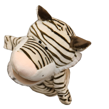 Tappeto a forma di tigre bianca, ideale per il gioco creativo, un elemento decorativo che cattura l'attenzione e aggiunge un tocco selvaggio a