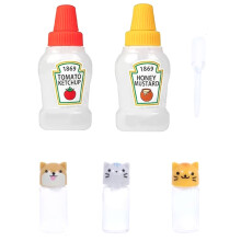 Stilvolle Soßenflasche, kleiner tierförmiger Salatdressingbehälter, wiederverwendbare und praktische Mini-Honigflaschen in Tierform, tragbares