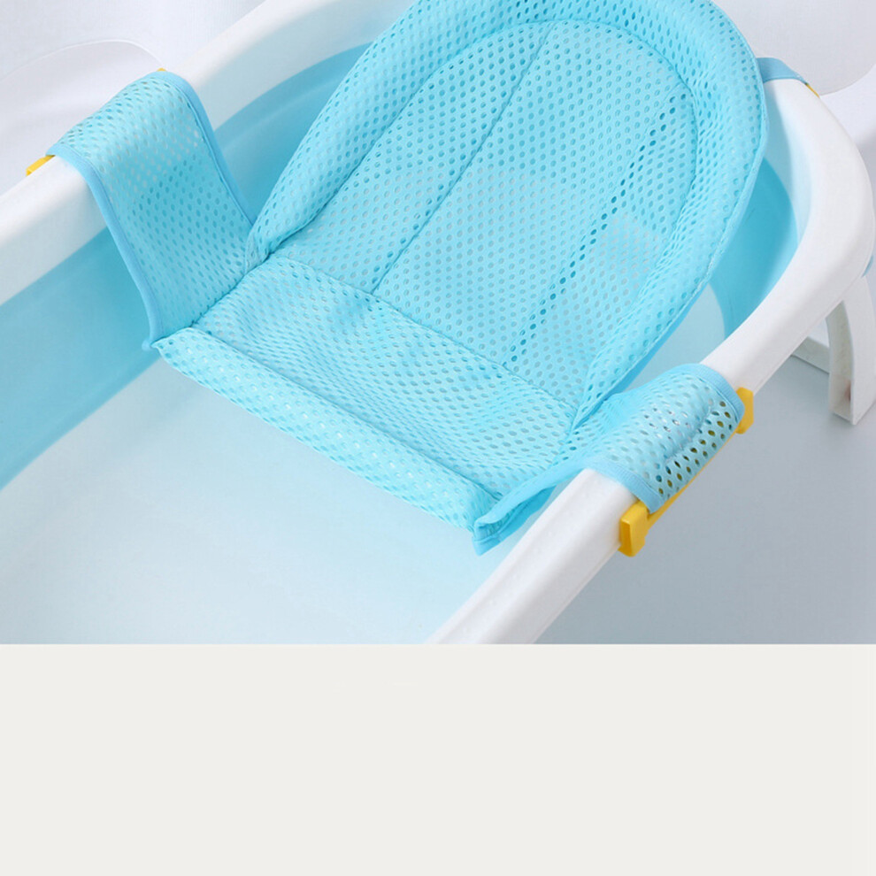 Baby Bath Net With 5 Safety Supports, 97X67cm Slip-Proof Mesh Blue