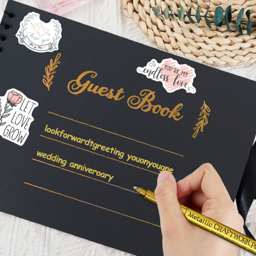 Guest Book Wedding with Spiral Hardbound Design, Elegance Meets Functionality for Personal Messages and Drawings 1
