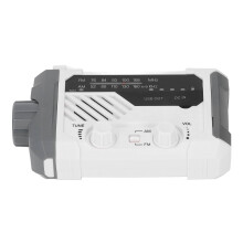 Solar Hand Crank Emergency Radio with Flashlight & Power Bank, 155x94x49mm White