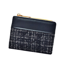 Tweevoudige clutch portemonnee, minimalistische-Zwart