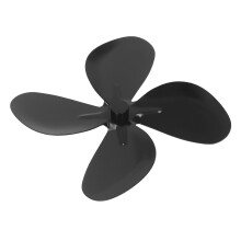 Aluminum Alloy Fireplace Stove Fan Blade 4 Blades Black 18cm