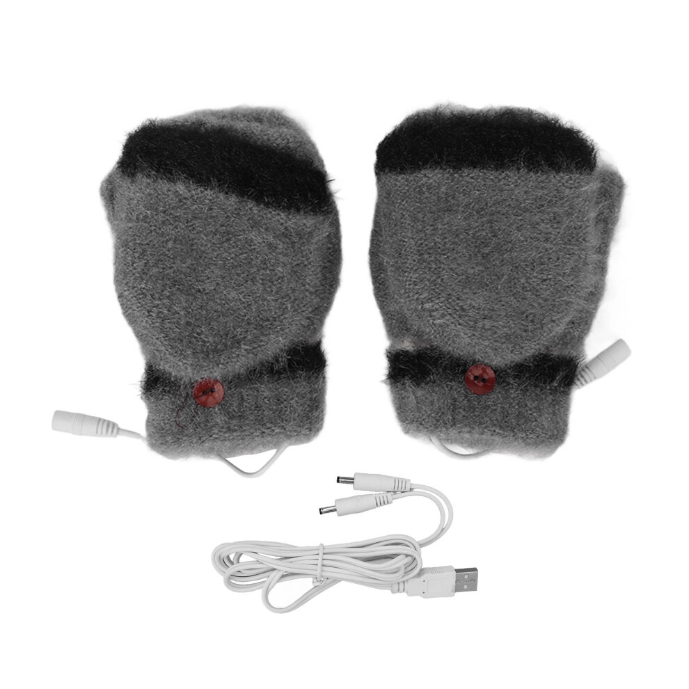 USB-Powered Heated Gloves, Fashionable Design for Full And Half Hands Warmth, Electric Half Finger Gaming & Typing Gloves For Halloween Parties