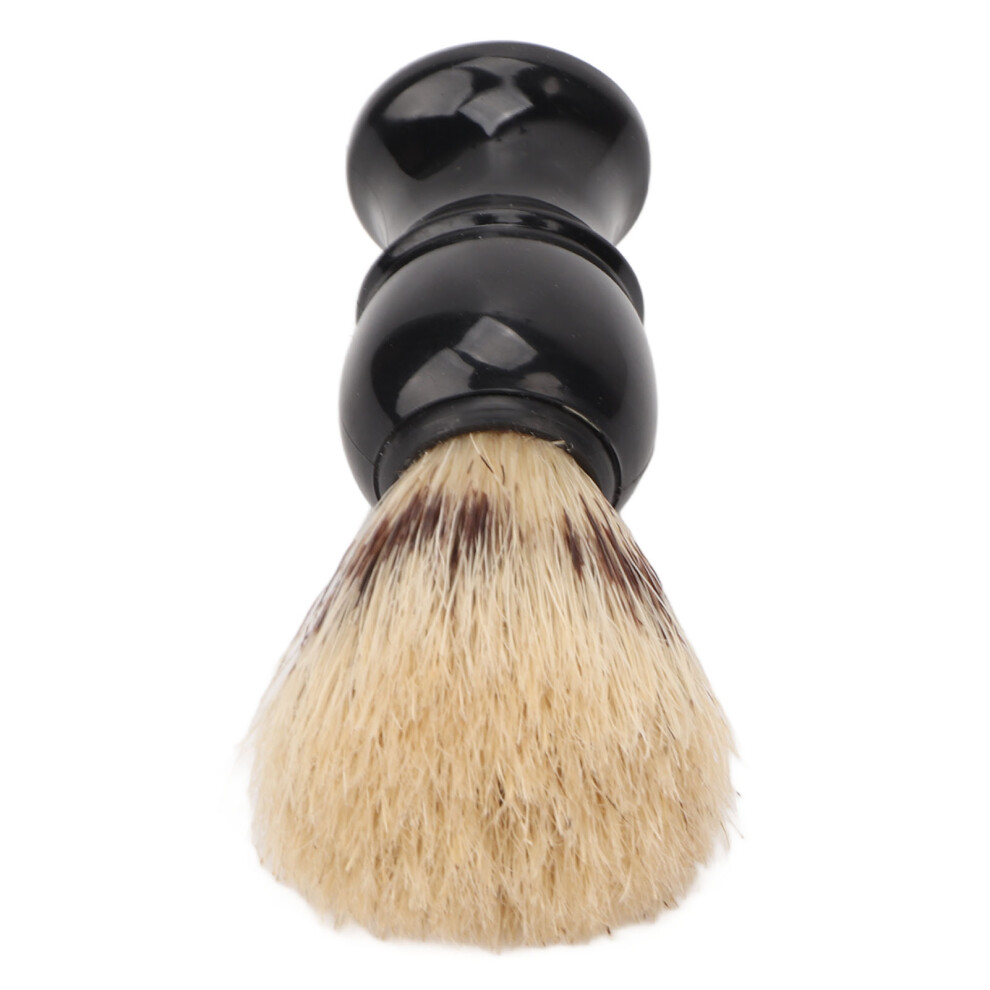 Black Small Portable Shaving Brush Curved Handle For Beard & Face Cleaning