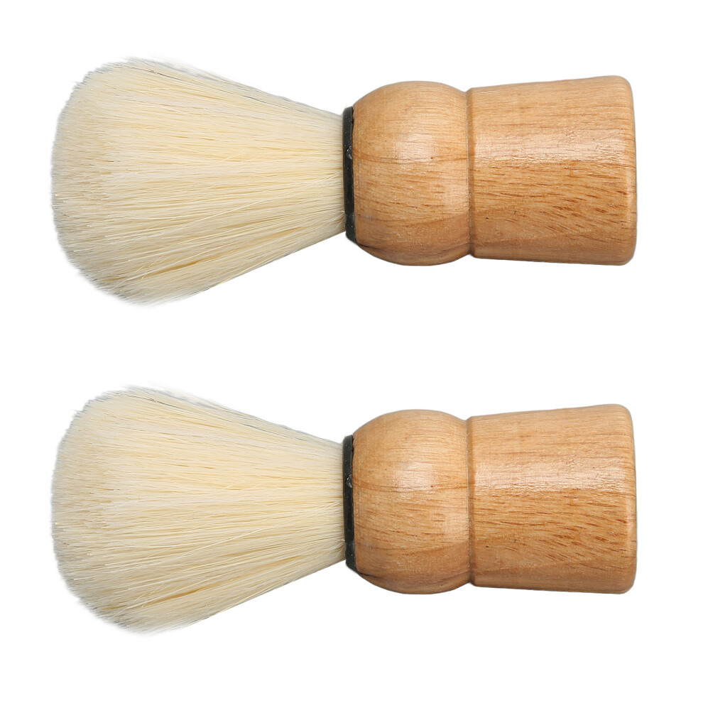 Men's Shaving Brush Mini Wooden Handle Synthetic Safety for Barbers & Home Use