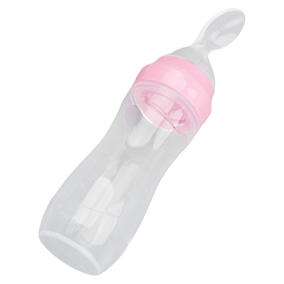 Soft Silicone Food Feeder for Elderly, Pink, One-Handed Operation