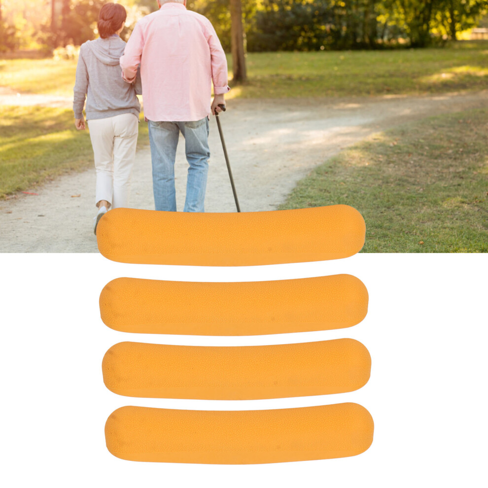 Orange 4Pcs Tpr Crutch Underarm Pads, Slip-Resistant & Stretchable