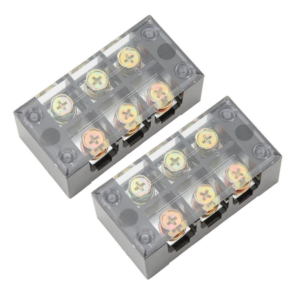 Heavy Duty Terminal Strip Block 600V 60A 3 Poles Easy Wiring Ground Circuit 8781372576851