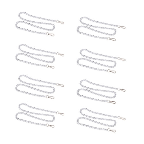8Pcs Aluminum Curb Chains 39.4in Silver Multi-Purpose Craft Chain 1
