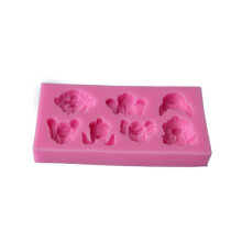 Molde de silicone para decoração de bolos com formato de cabeça de cachorro, ideal para decorar cupcakes, chocolates, doces, argila polimérica e