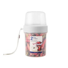 Borcan de mic dejun cu separare umedă și uscată, recipient portabil pentru micul dejun la pachet cu design multifuncțional, recipient alimentar