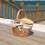 Ψάθινο καλάθι πικνίκ με διπλό κάλυμμα, ελαφρύ και φορητό vintage ψάθινο καλάθι 7
