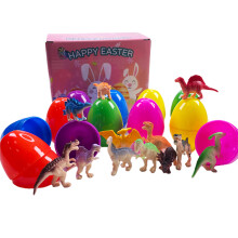 Veilig voor kinderen: Paasei-speelgoed, dinosaurus-ei-vulling met minifiguurtjes, voorgevulde paaseieren met een verrassing erin, paasmandvulling,