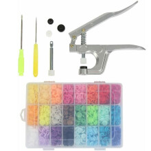 Assorted Colors Plastic Snap Fasteners Kit, Perfect for Crafting and Sewing Projects, Snap Fasteners Kit with Snap Pliers for Easy Installation on