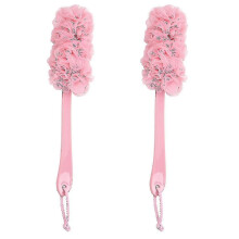 Esponja de banho esfoliante requintada para as costas, bucha vegetal com cabo extralongo para alcançar todas as partes do corpo, acessórios de