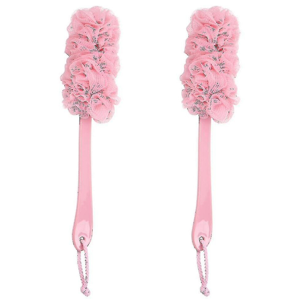 Loofah On A Stick For Unmatched Bath Time Experience, Exfoliating Bathing Accessories With Soft Mesh Sponge And Extra Long Handle, Back Scrubber For